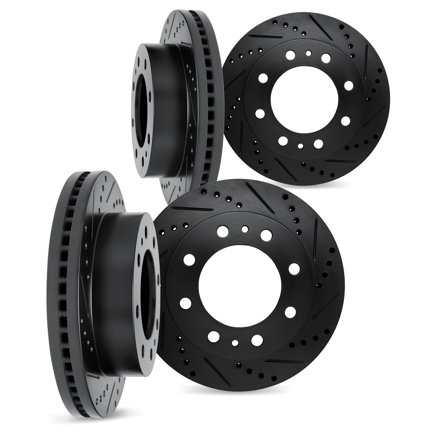 DFC Brake Rotors - Drilled & Slotted - Black