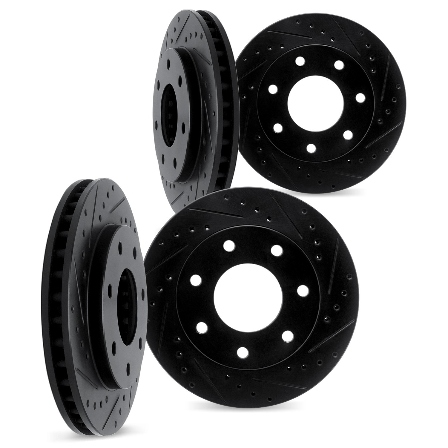 DFC Brake Rotors - Drilled & Slotted - Black