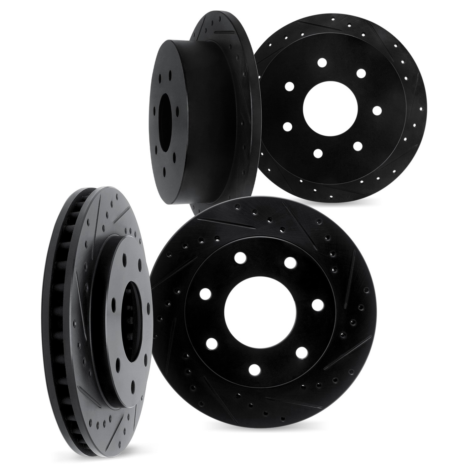DFC Brake Rotors - Drilled & Slotted - Black