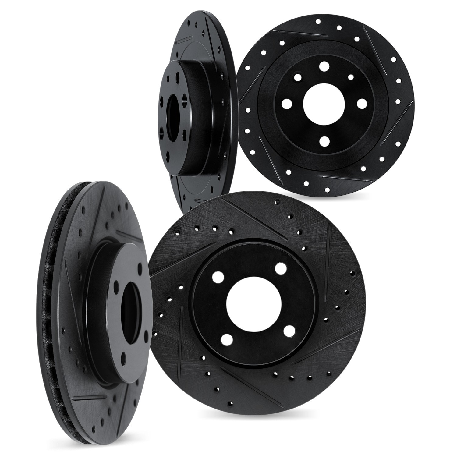 DFC Brake Rotors - Drilled & Slotted - Black