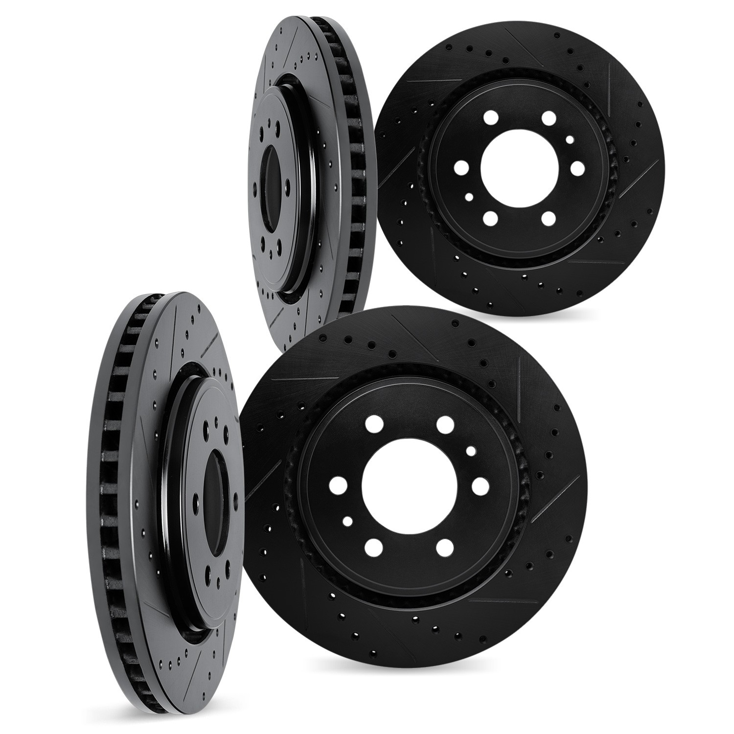 DFC Brake Rotors - Drilled & Slotted - Black