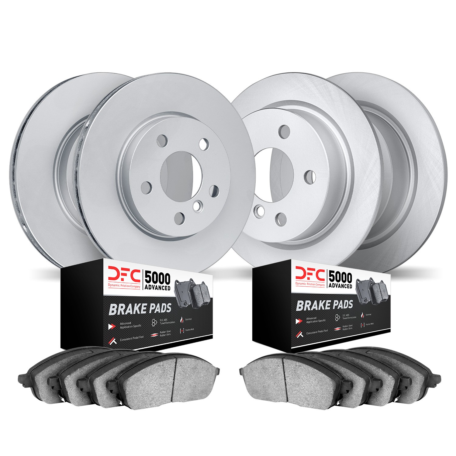 DFC Hi-Carbon Alloy GEOMET Coated Rotors w/5000 Brake Pads - Ceramic