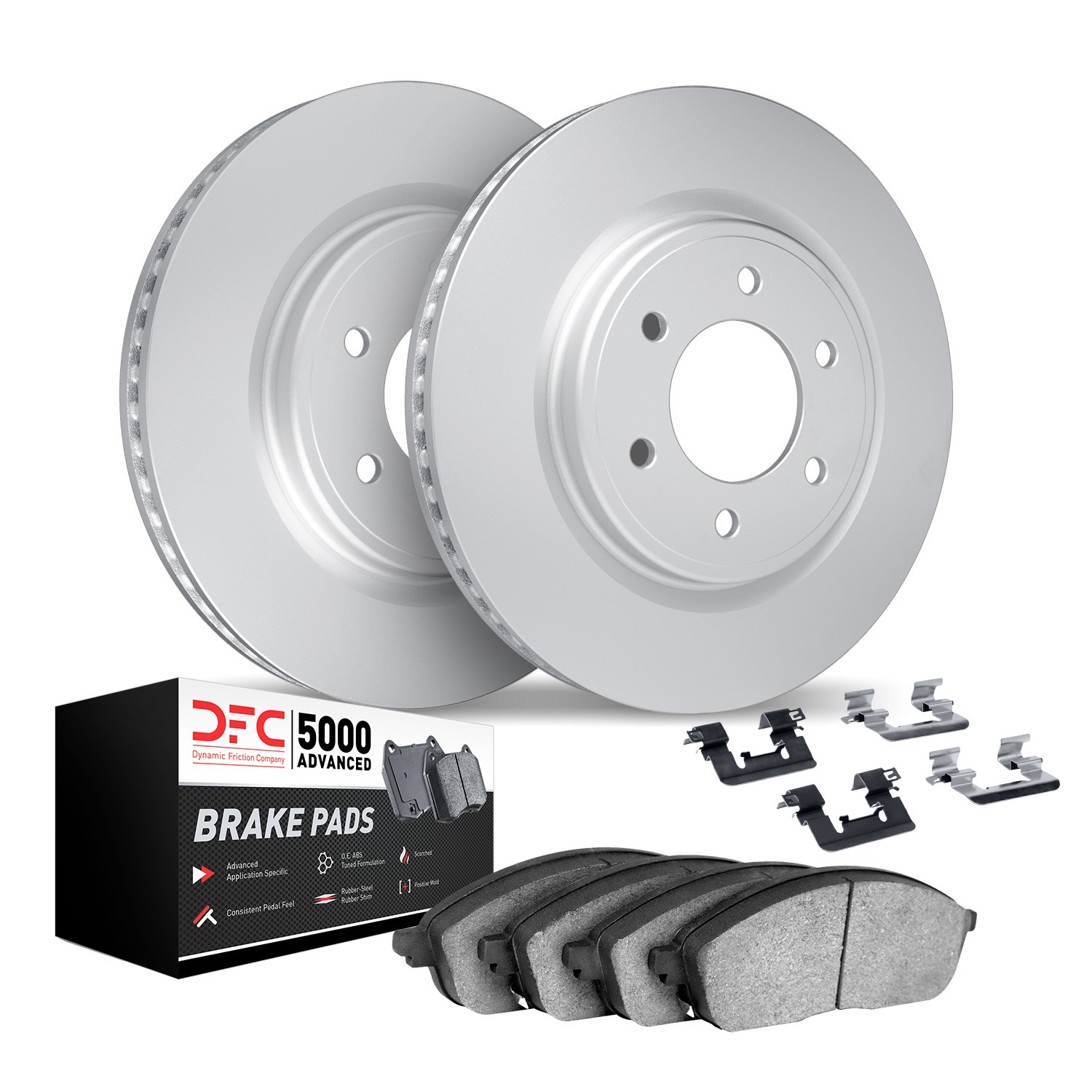 DFC GEOMET Rotors with 5000 Advanced Brake Pads includes Hardware