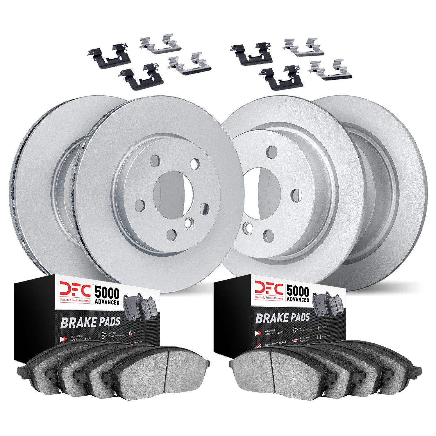 DFC GEOMET Rotors with 5000 Advanced Brake Pads includes Hardware