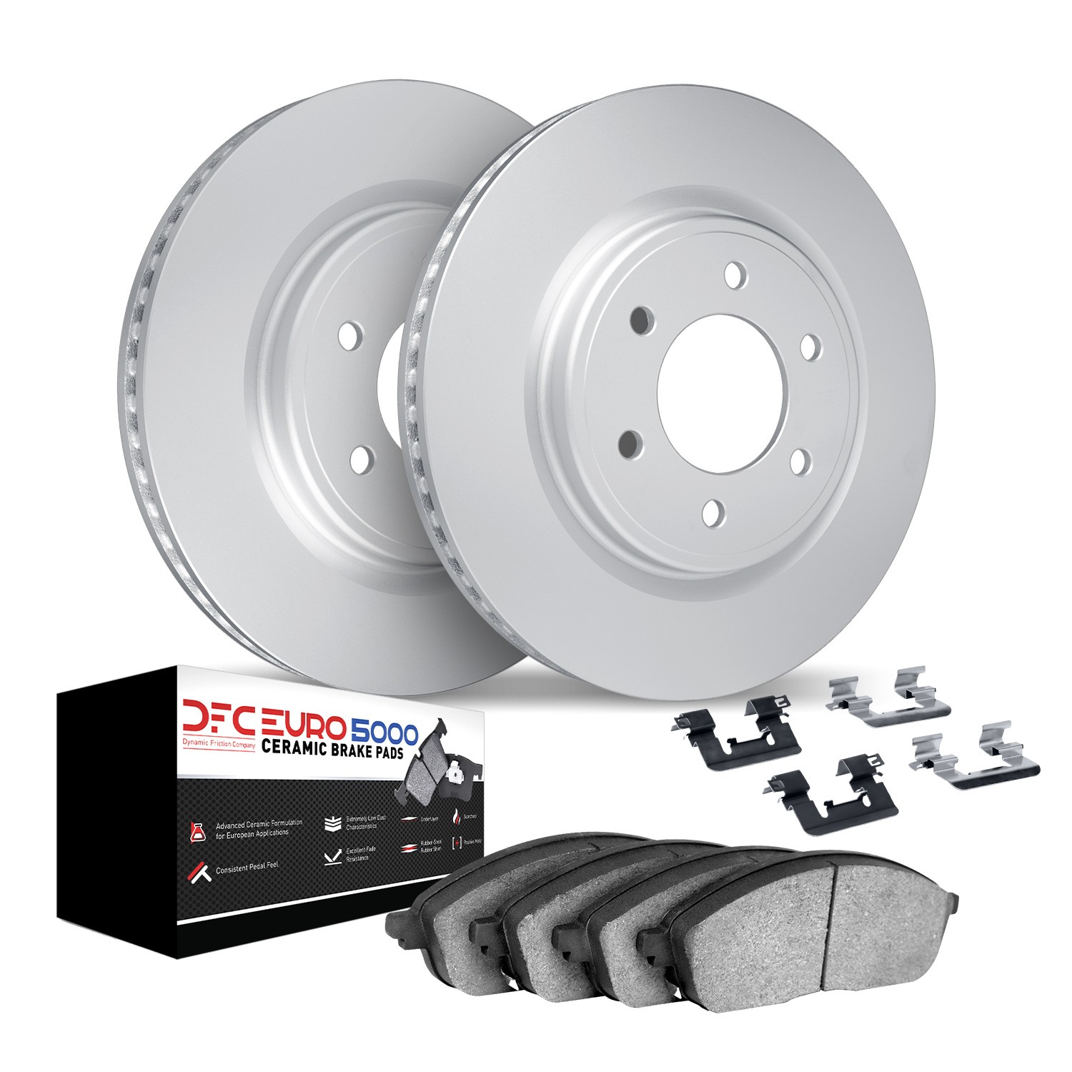 DFC GEOMET Rotors with EURO 5000 Ceramic Brake Pads includes Hardware