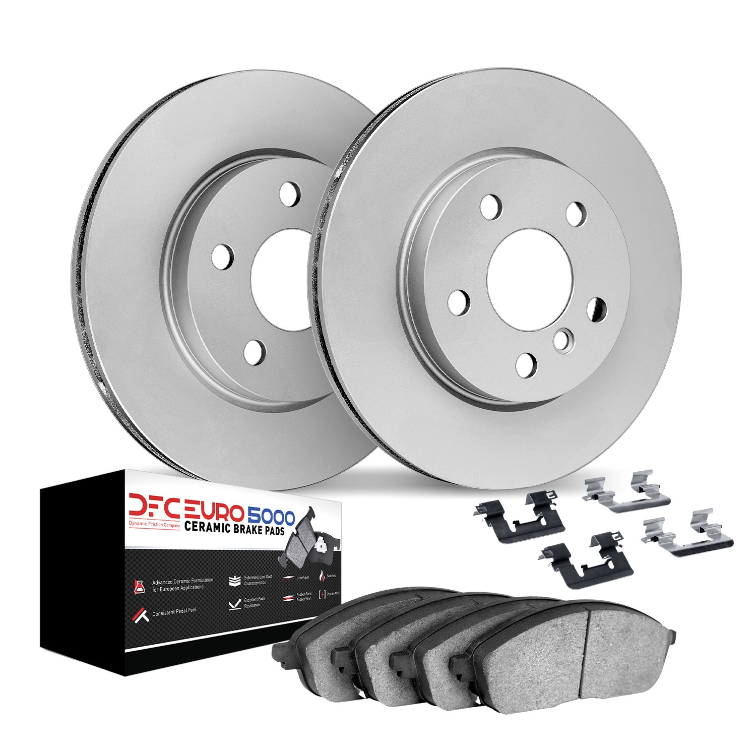 DFC GEOMET Rotors with EURO 5000 Ceramic Brake Pads includes Hardware