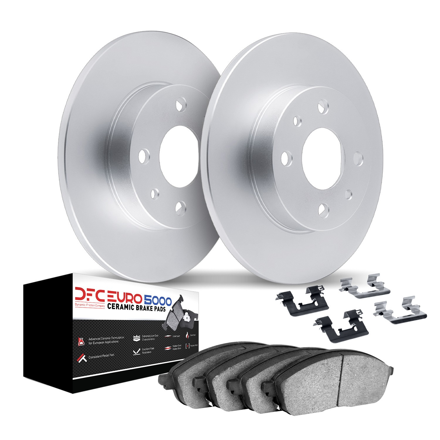 DFC GEOMET Rotors with EURO 5000 Ceramic Brake Pads includes Hardware