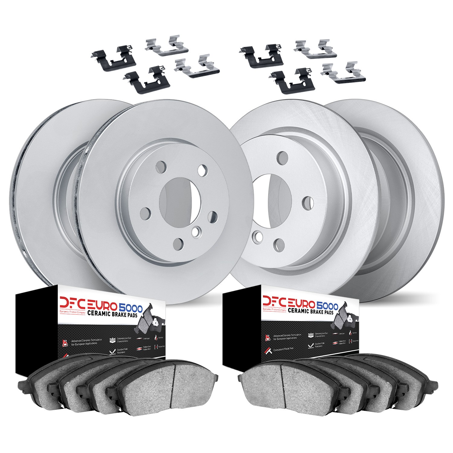 DFC GEOMET Rotors with EURO 5000 Ceramic Brake Pads includes Hardware