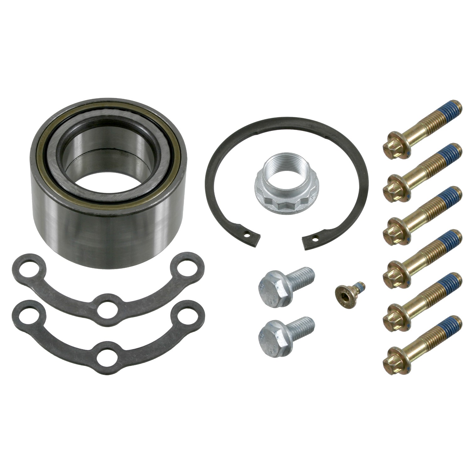 Wheel Bearing Kit with axle nut, fastening bolts and circlip
