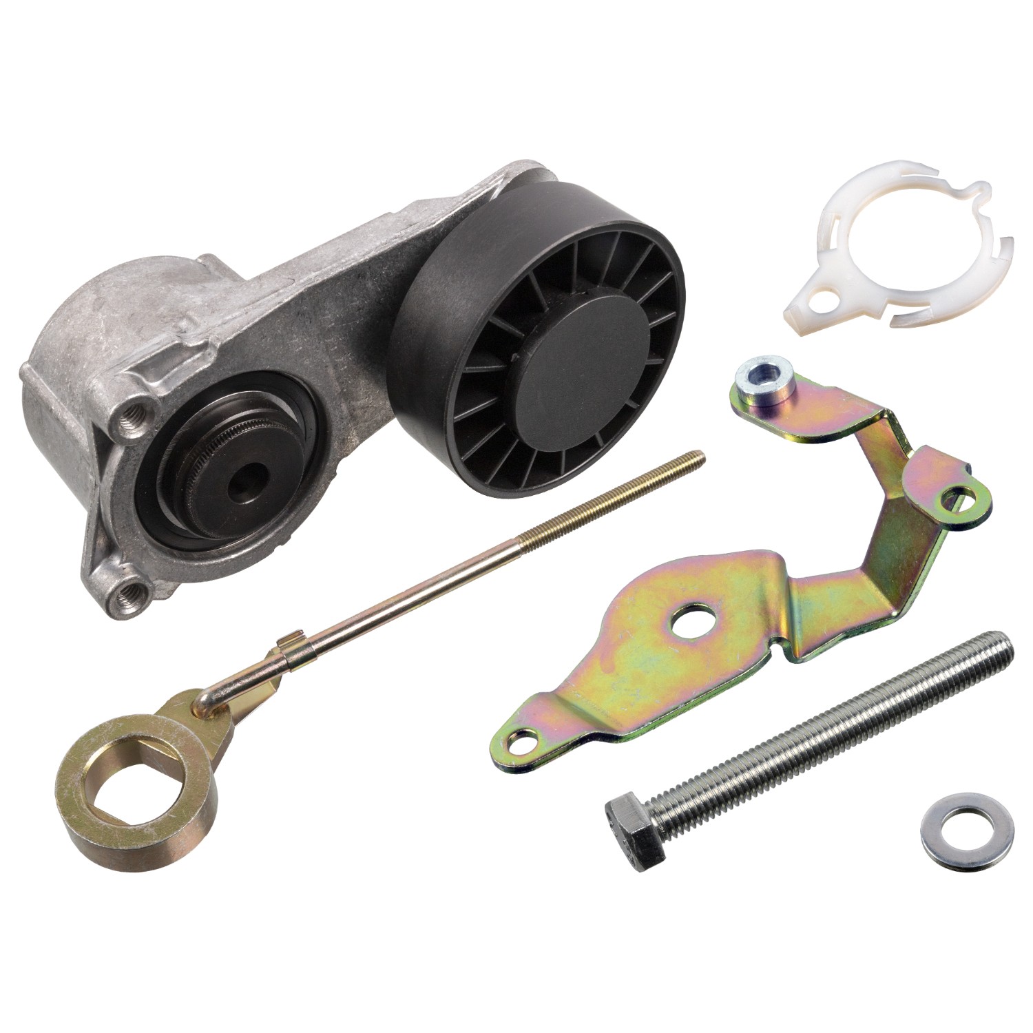 Tensioner Assembly with additional parts, for auxiliary belt