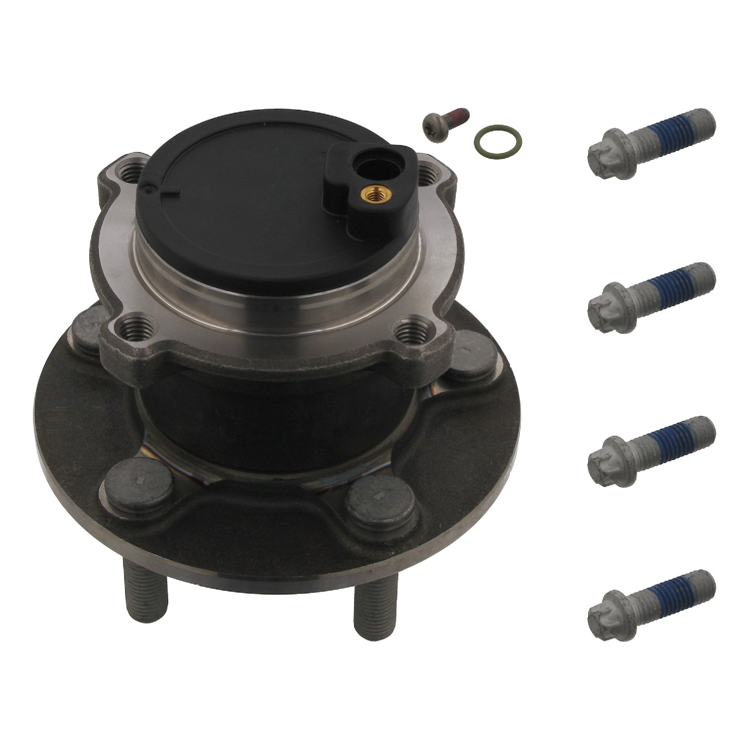 Wheel Bearing Kit with wheel hub, ABS sensor ring and fastening bolts