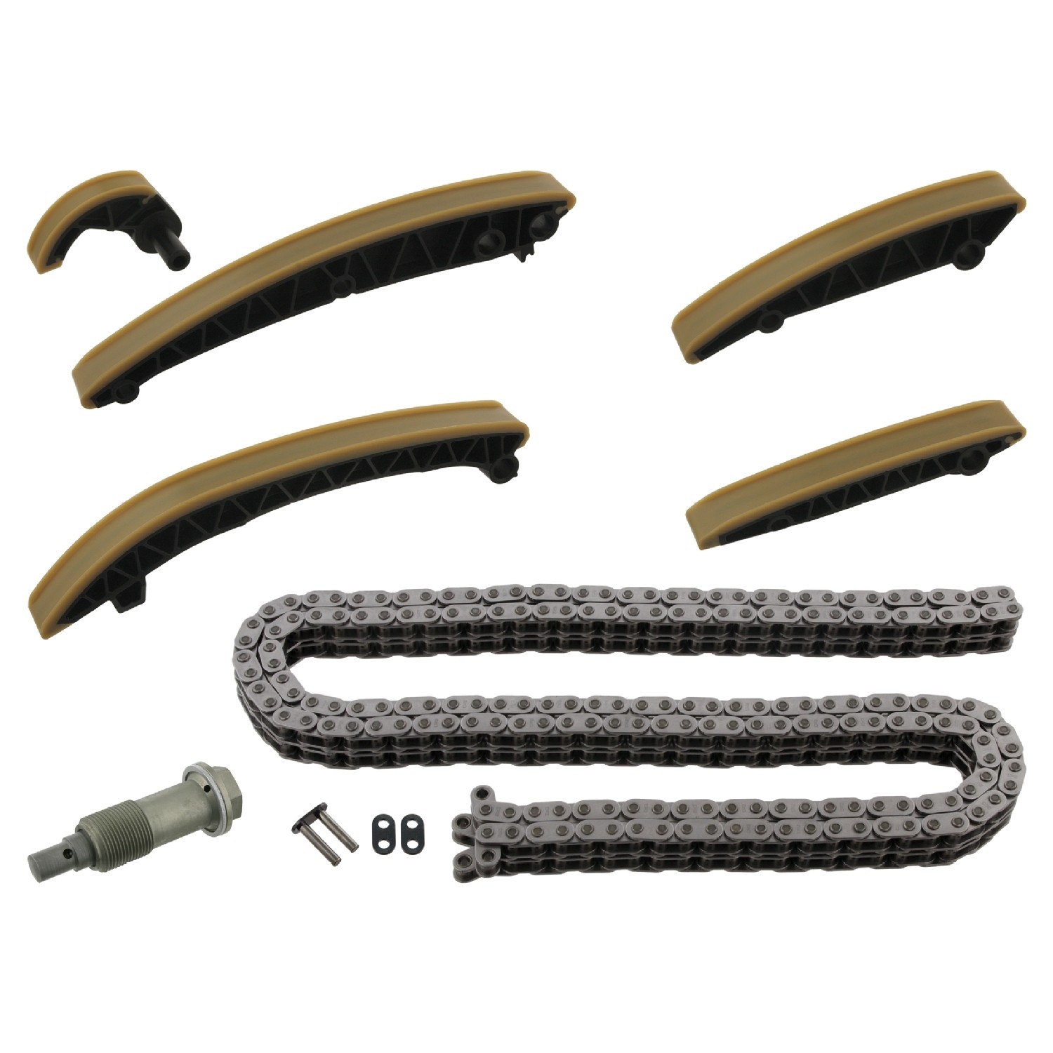 Timing Chain Kit for camshaft, with guide rails and chain tensioner