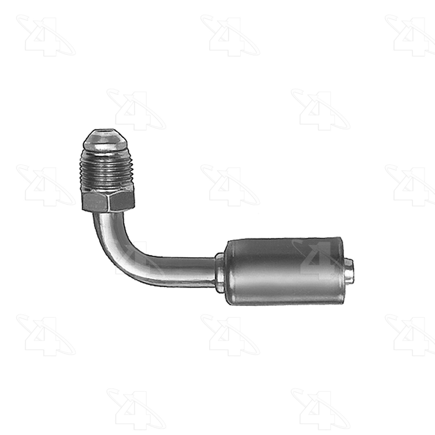 90 Degree Male Flare, Aluminum, Standard Diameter Beadlock, A/C Fitting