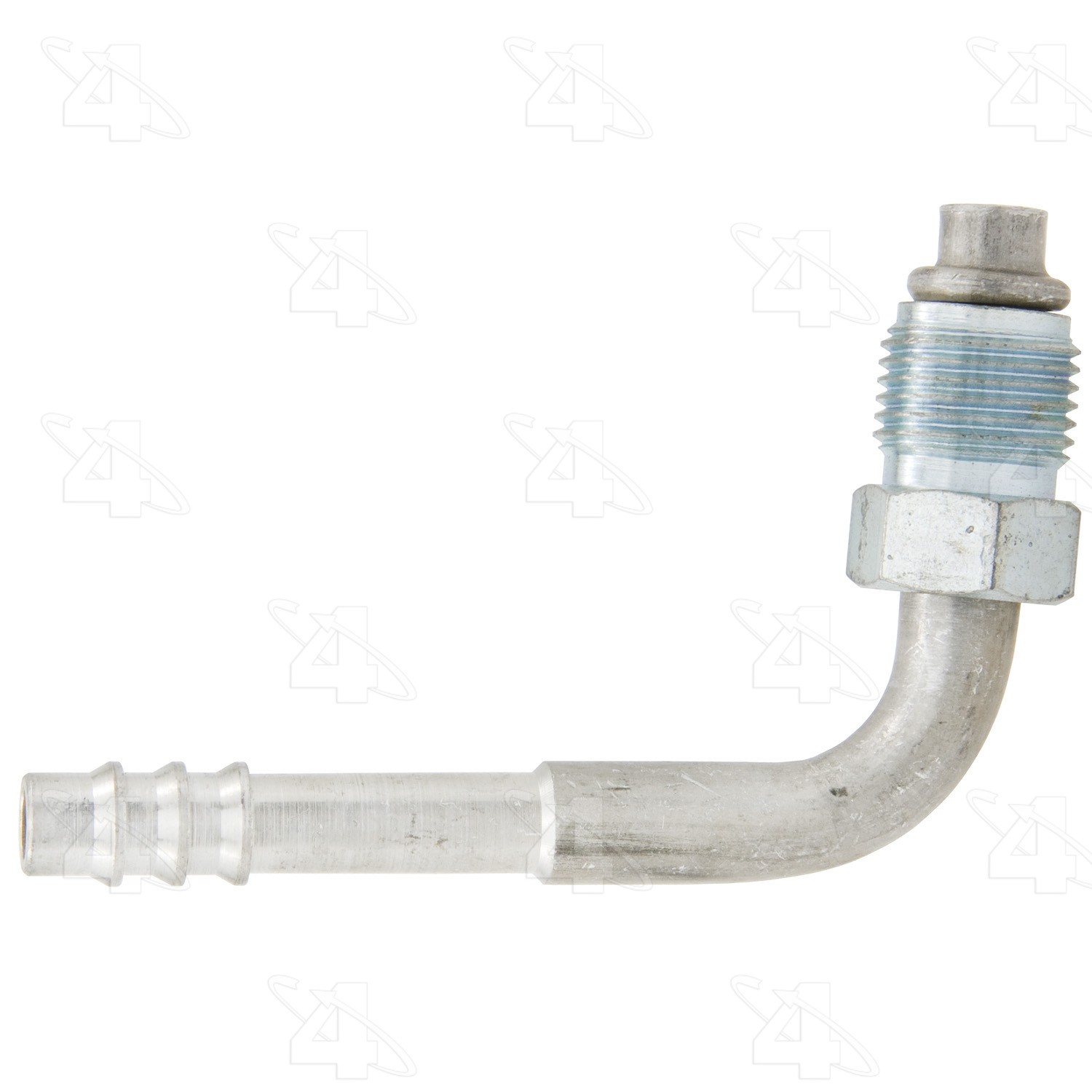 90 Degree Male O-Ring, Aluminum, Standard Diameter Barb and Clamp, A/C Fitting