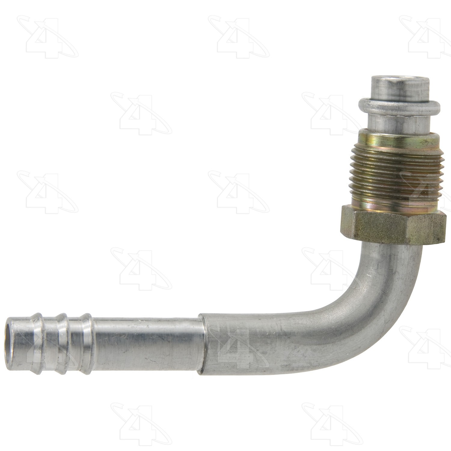 90 Degree Male O-Ring, Aluminum, Standard Diameter Barb and Clamp, A/C Fitting