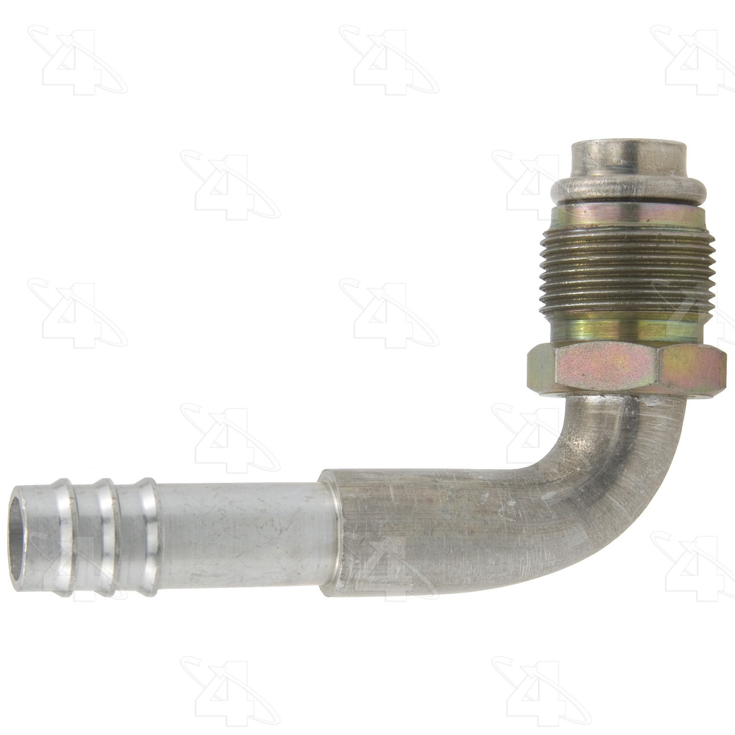 90 Degree Male O-Ring, Aluminum, Standard Diameter Barb and Clamp, A/C Fitting
