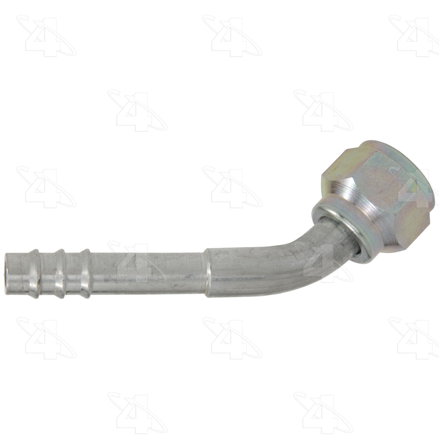 45 Degree Female O-Ring, Aluminum, Standard Diameter Barb and Clamp, A/C Fitting