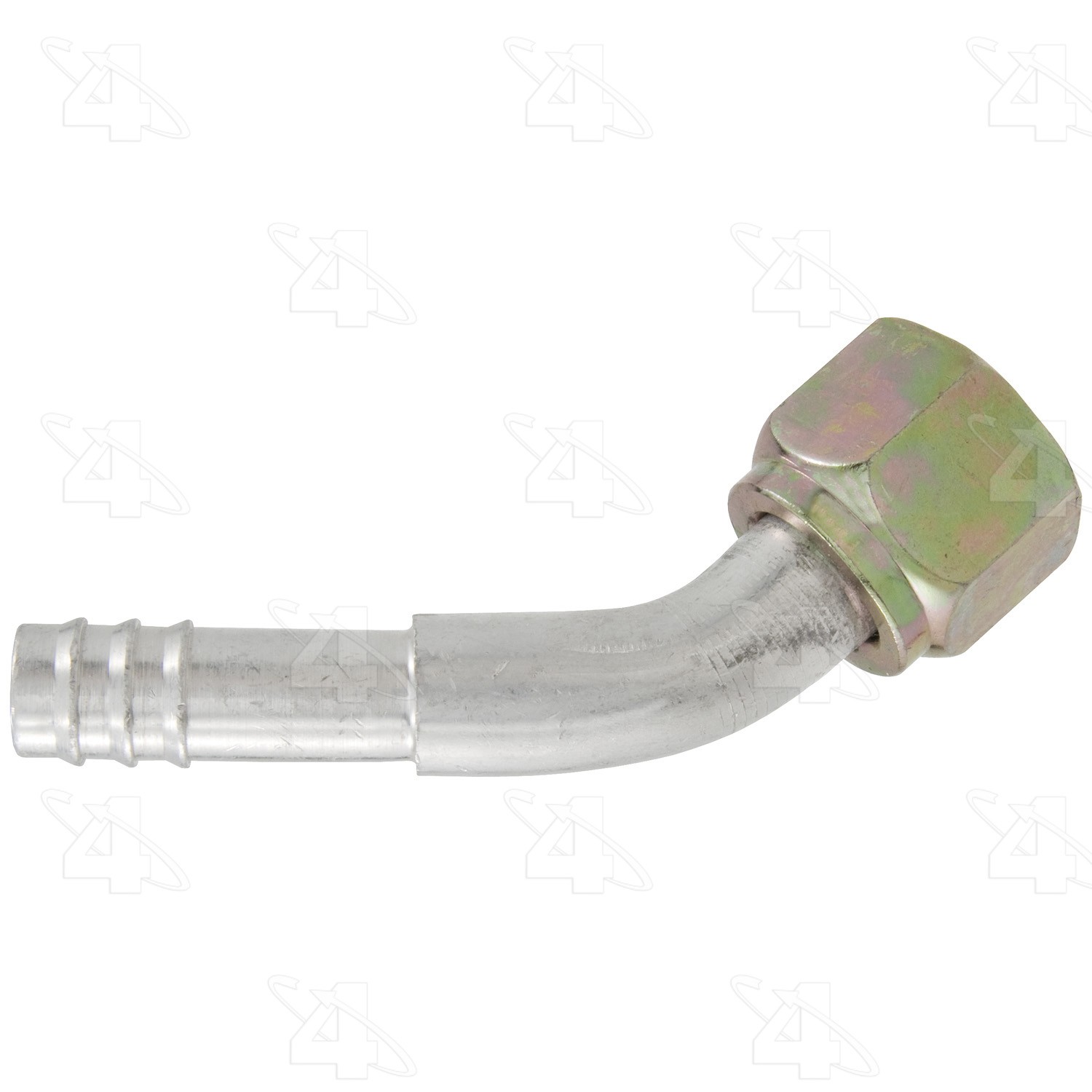 45 Degree Female O-Ring, Aluminum, Standard Diameter Barb and Clamp, A/C Fitting