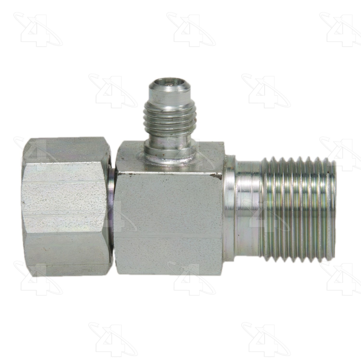 Female O-Ring to Male Insert O-Ring with R12 Service Port, Steel, Adapter