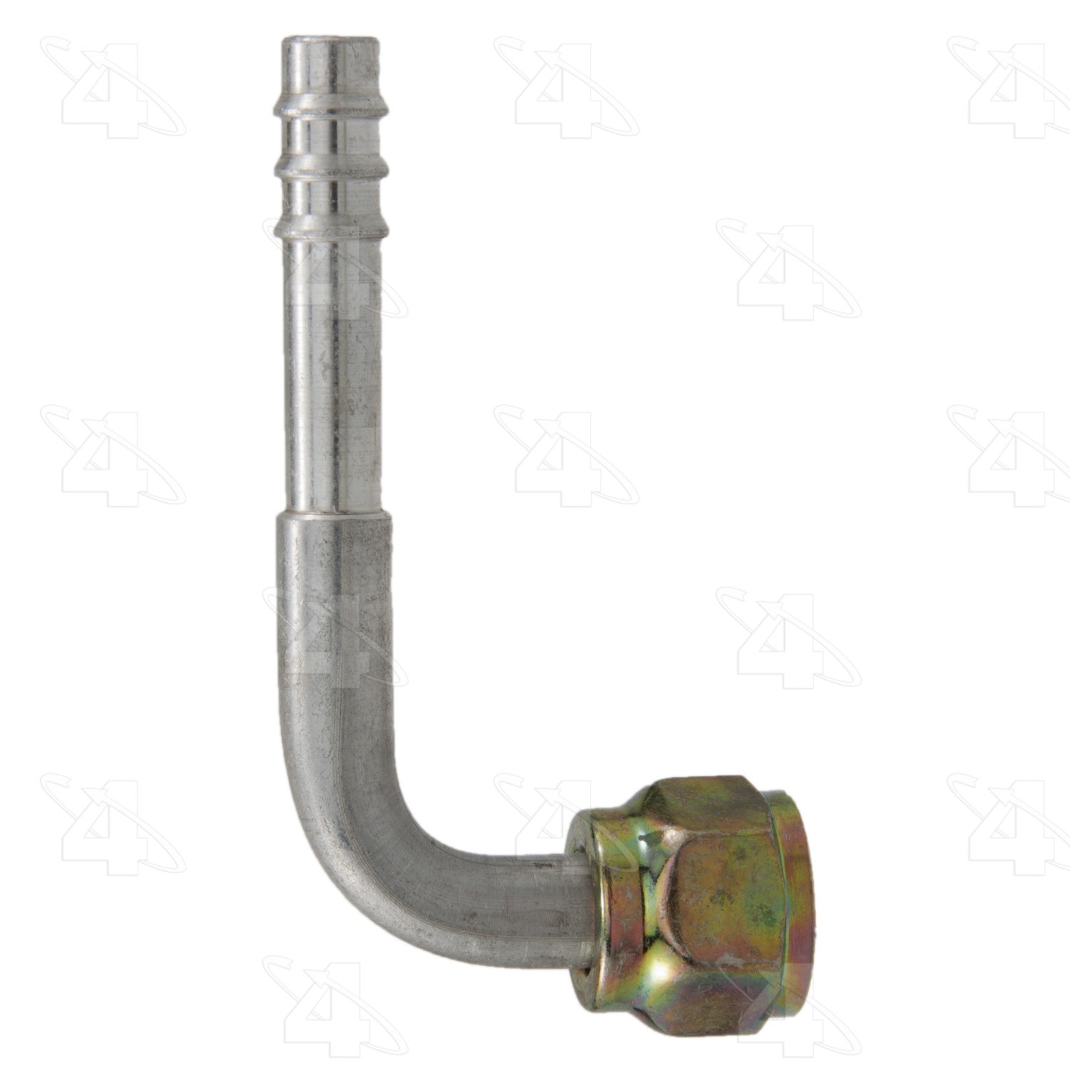 90 Degree Female O-Ring, Aluminum, Standard Diameter Barb and Clamp, A/C Fitting