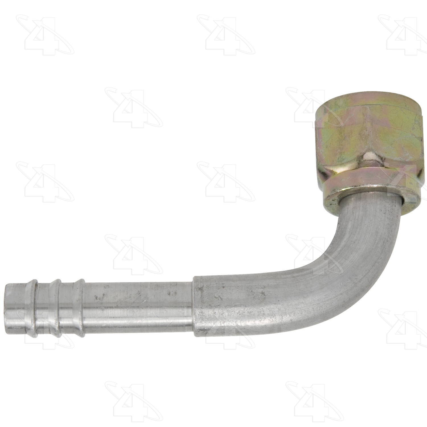 90 Degree Female O-Ring, Aluminum, Standard Diameter Barb and Clamp, A/C Fitting