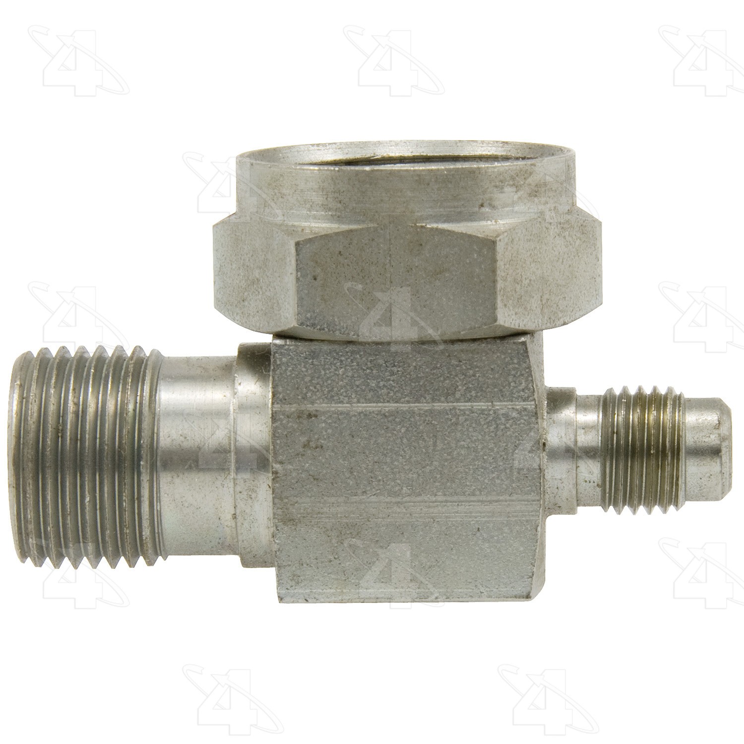 90 Degree Rotolock to Male Insert O-Ring with R12 Service Port, Steel, Adapter