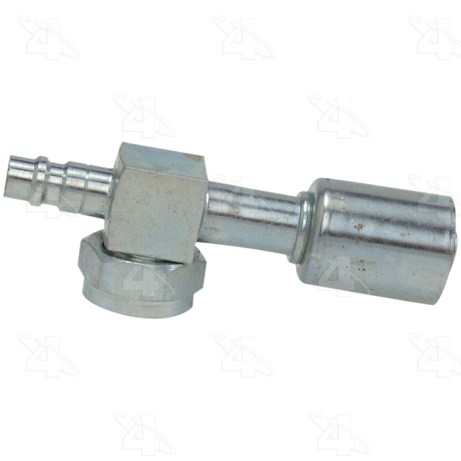 90 Degree Rotolock Short Drop with R134a Service Port, Steel, Std. Dia. Beadlock