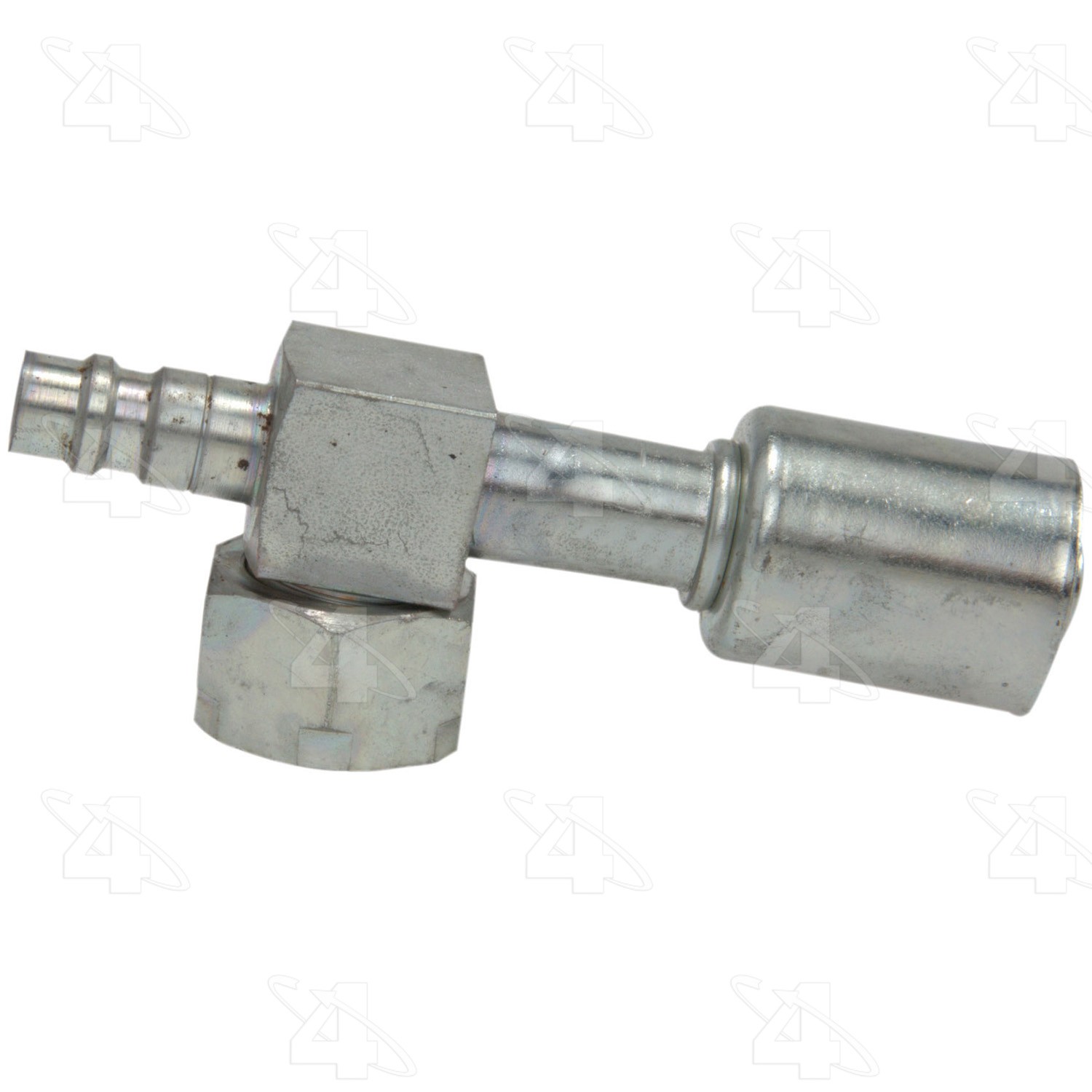 90 Degree Female O-Ring Short Drop with R134a Service Port, Stl, Std. Dia. Beadlock
