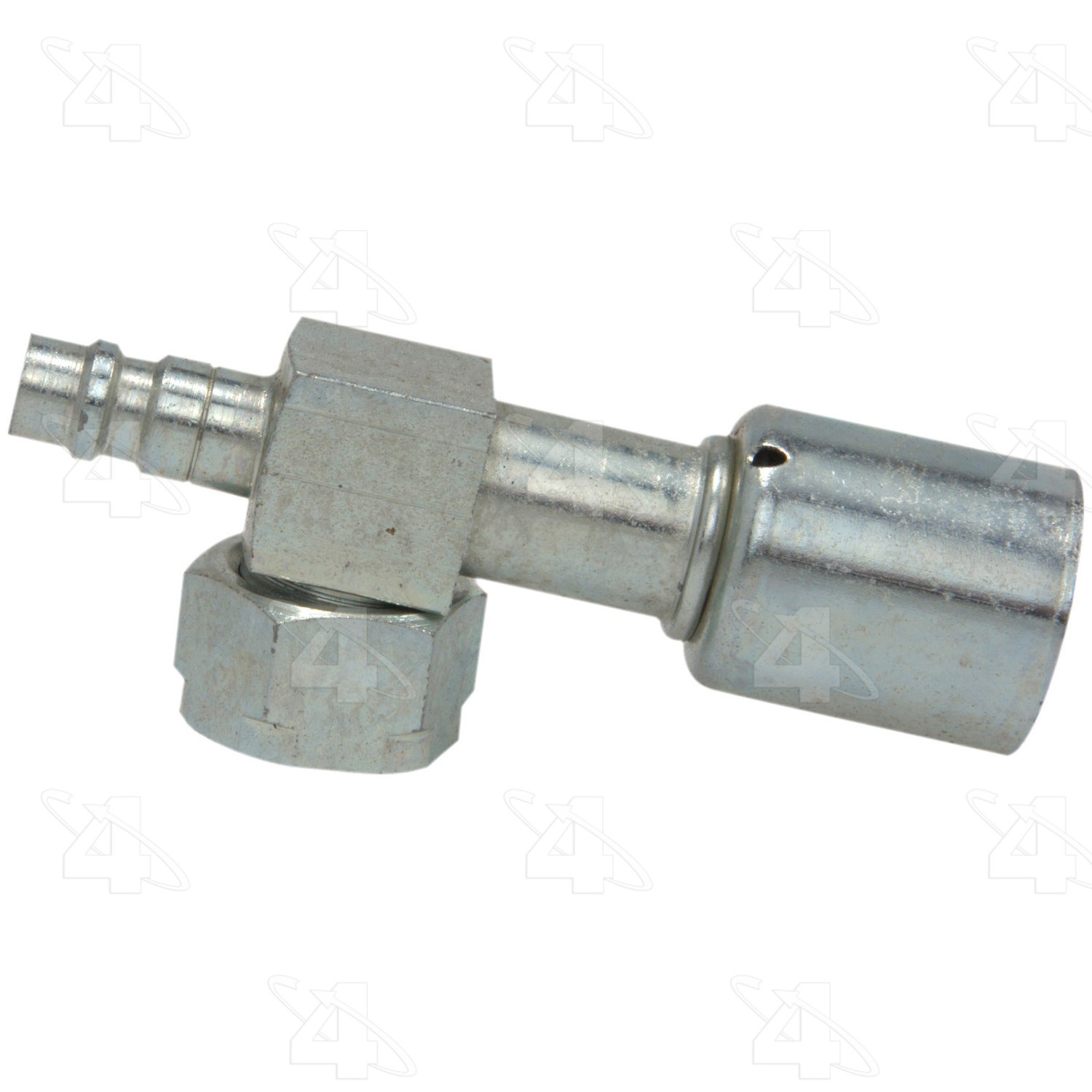 90 Degree Female O-Ring Short Drop with R134a Service Port, Stl, Std. Dia. Beadlock