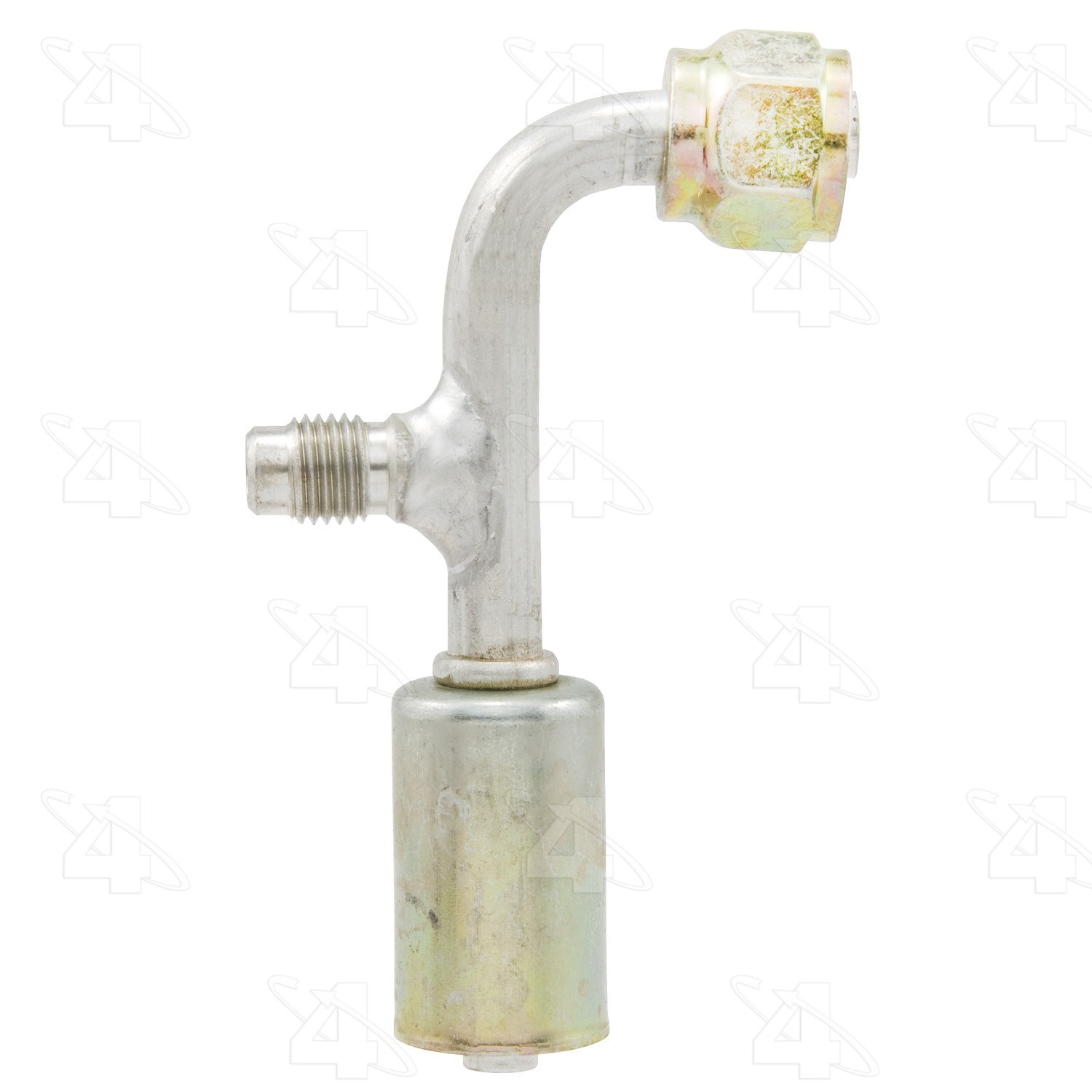 90 Degree Female O-Ring with R12 Service Port, Aluminum, Standard Diameter Beadlock