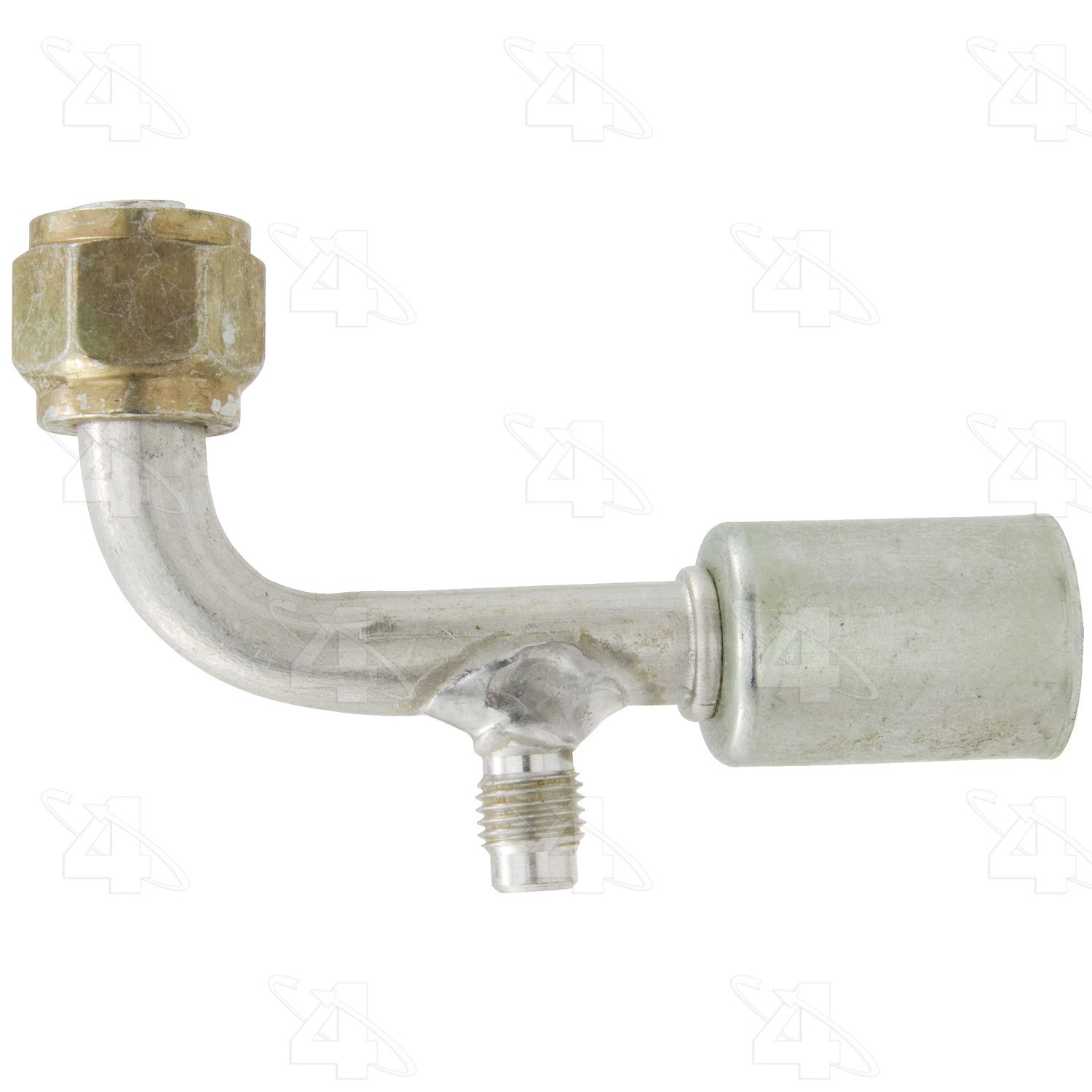 90 Degree Female O-Ring with R12 Service Port, Aluminum, Standard Diameter Beadlock
