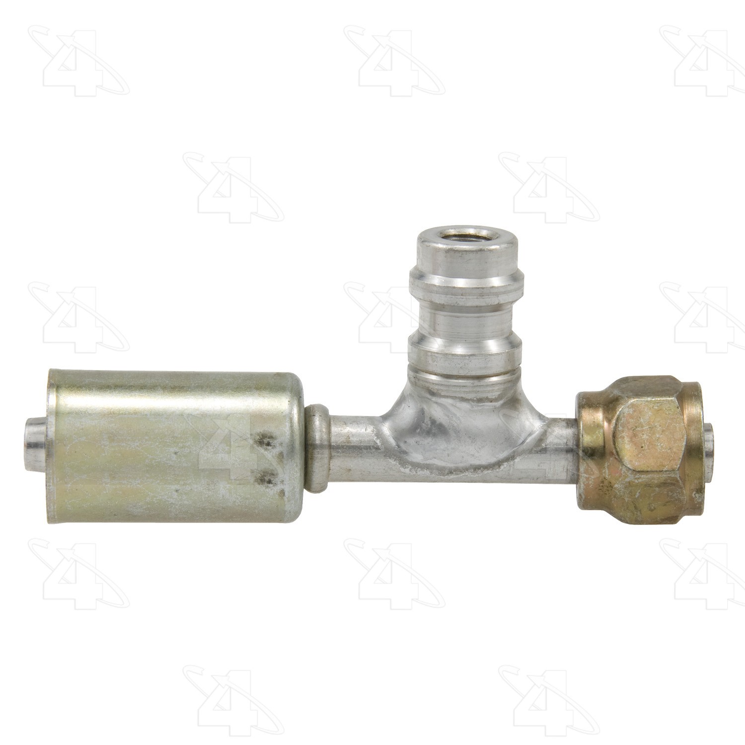 Straight Female O-Ring with R134a Service Port, Aluminum, Standard Dia. Beadlock