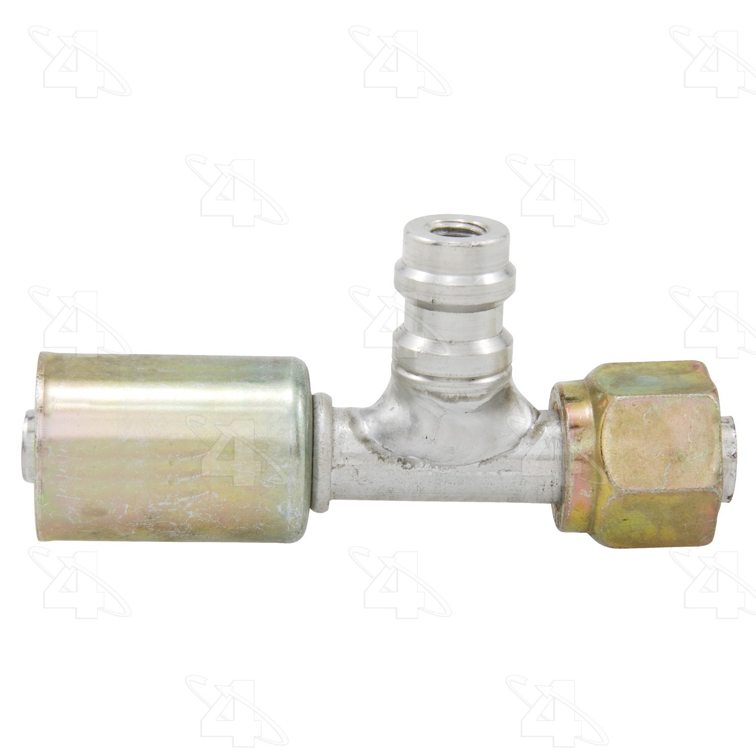 Straight Female O-Ring with R134a Service Port, Aluminum, Standard Dia. Beadlock