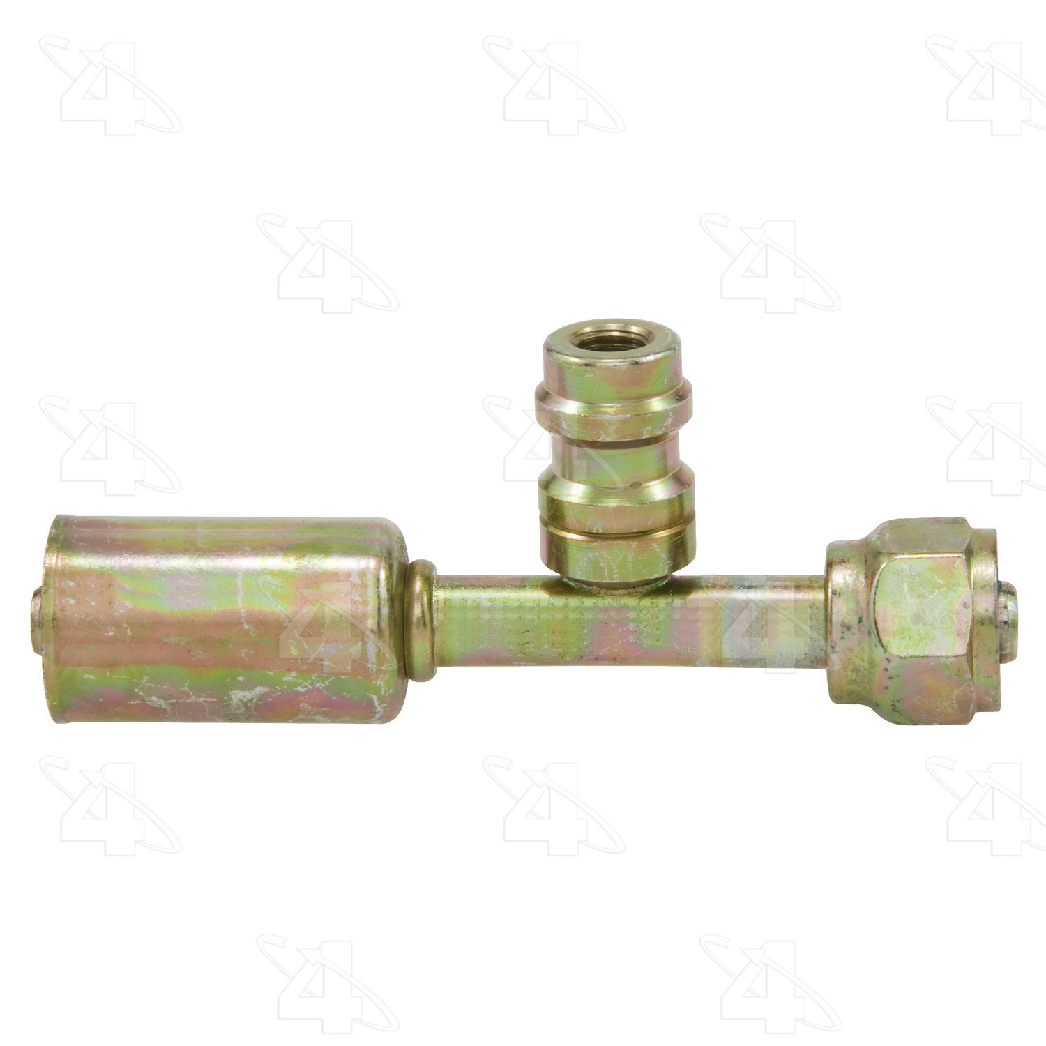 Straight Female O-Ring Long Pilot with R134a Service Port, Stl, Std. Dia. Bdlck