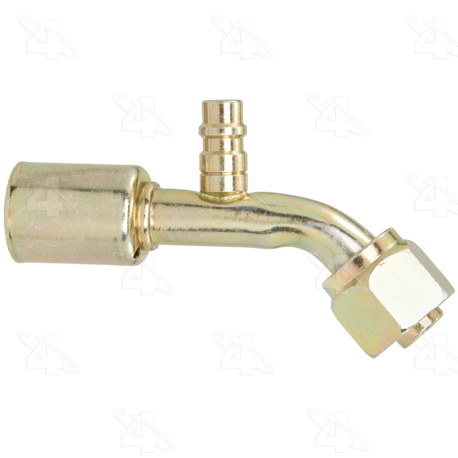 45 Degree Female O-Ring Long Pilot with R134a Service Port, Steel, Std. Dia. Beadlock