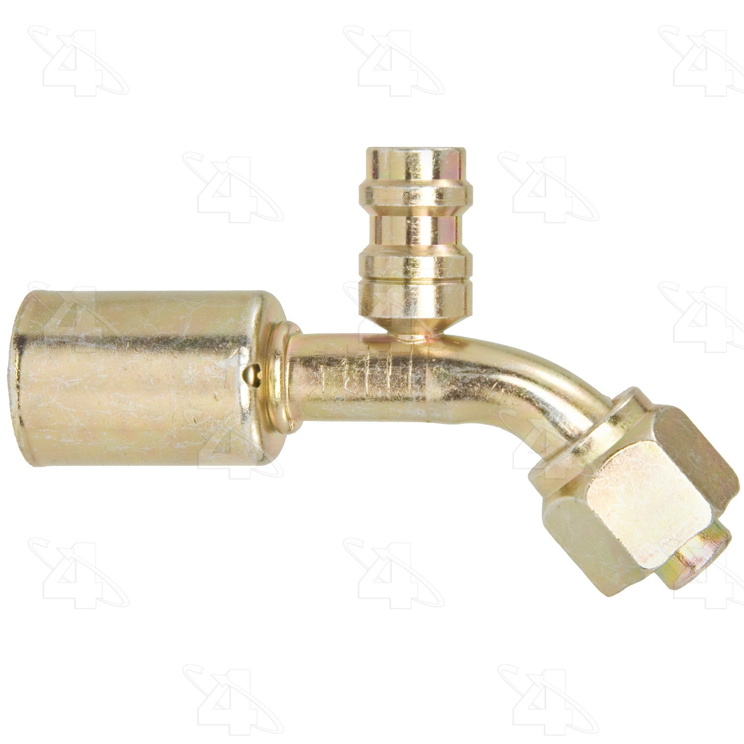 45 Degree Female O-Ring Long Pilot with R134a Service Port, Steel, Std. Dia. Beadlock
