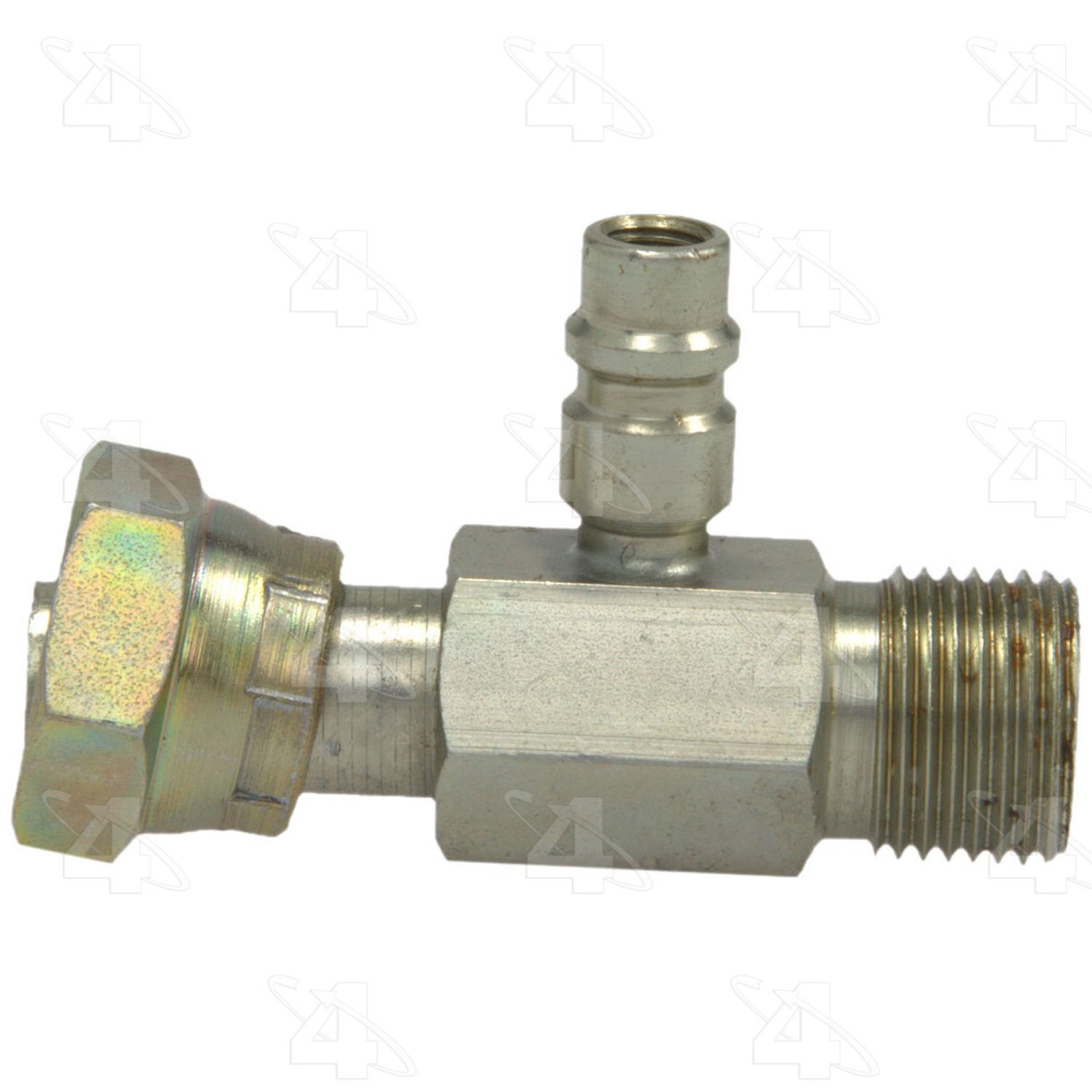 Female O-Ring to Male Insert O-Ring with R134a Service Port, Steel, Adapter