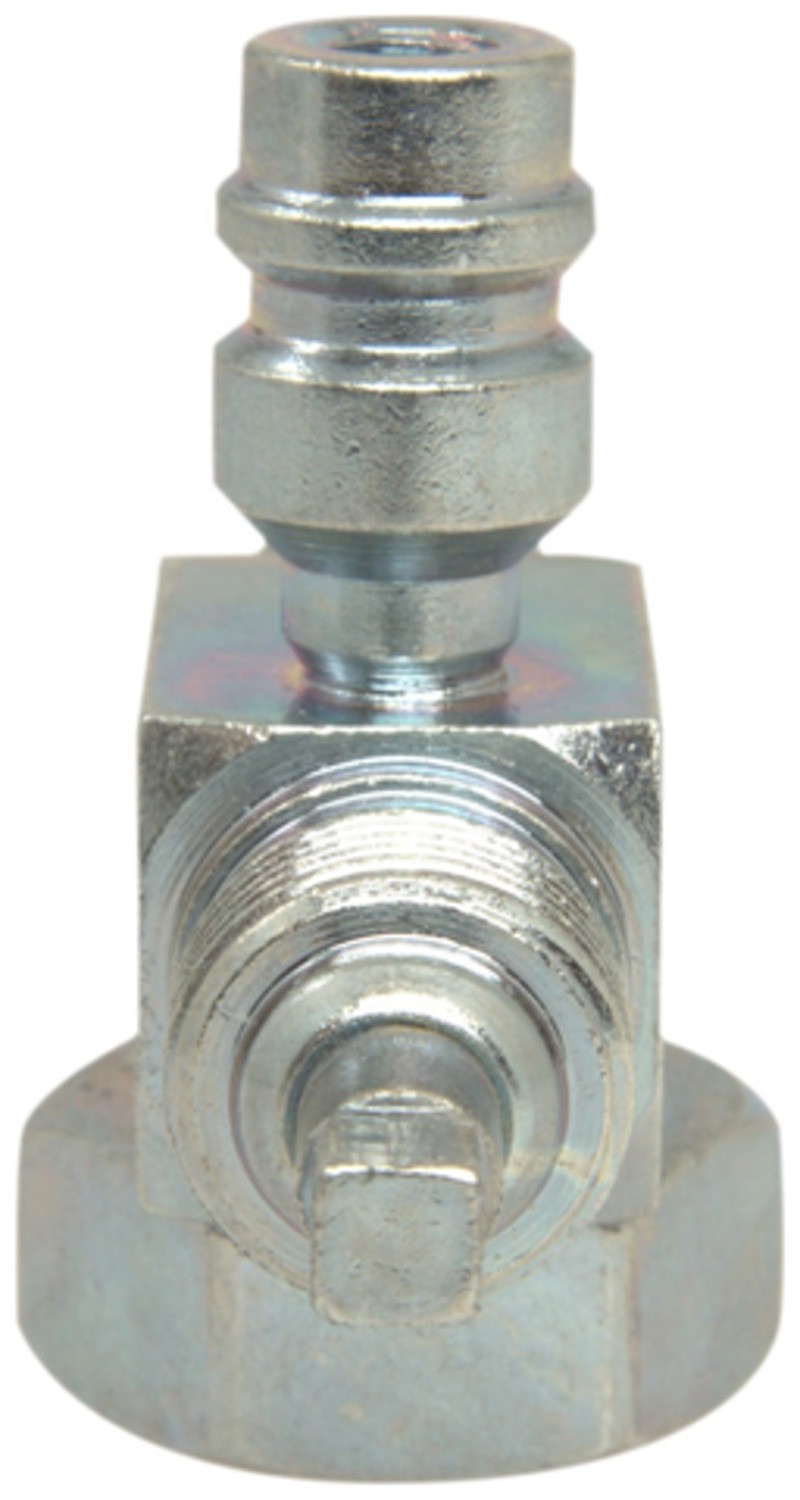 90 Degree Tube-O to Male Insert O-Ring with R134a Service Port, Steel, Service Valve