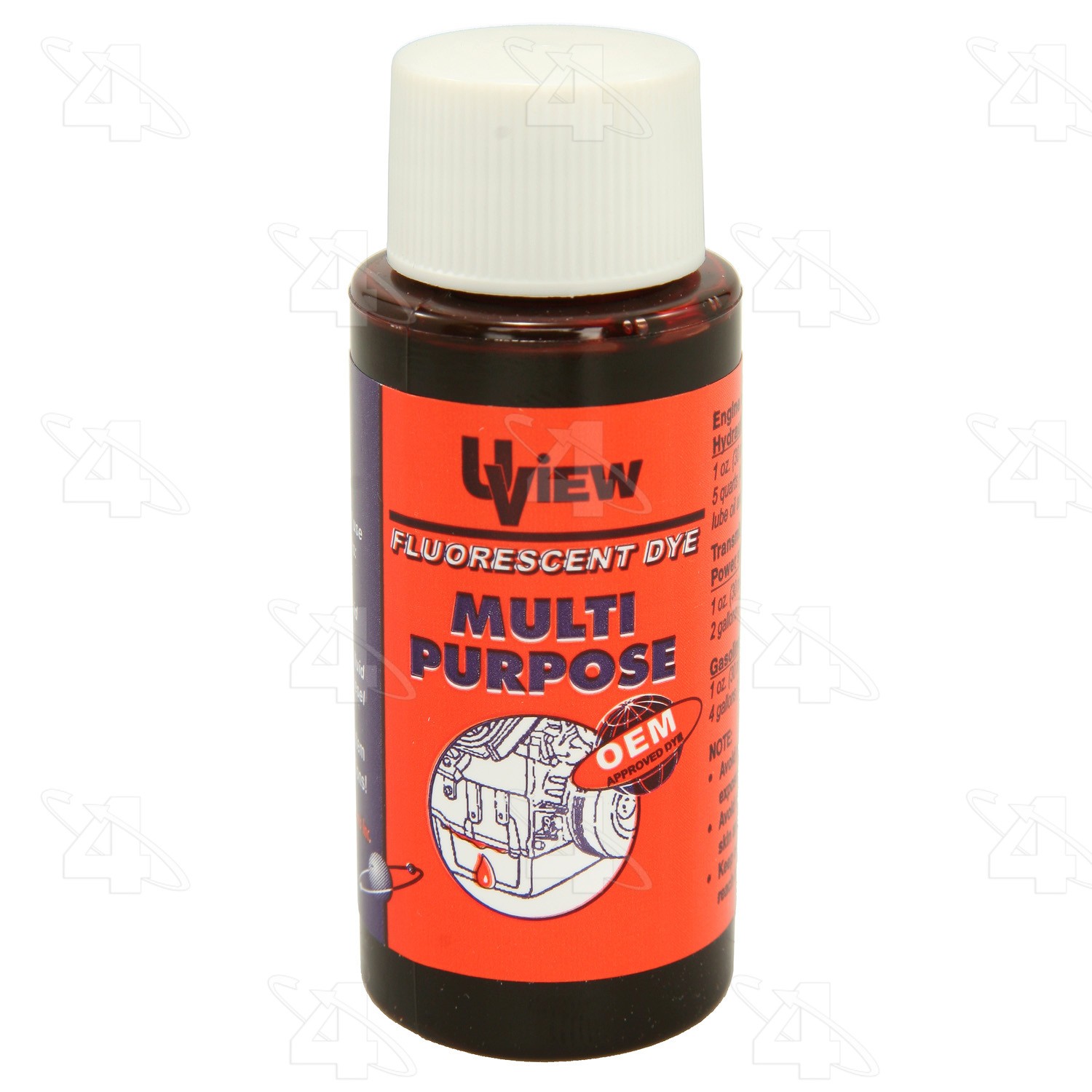 1 oz. Bottle Fuel, PwrSteering, Engine Oil, Tran Oil Fluorescent Dye