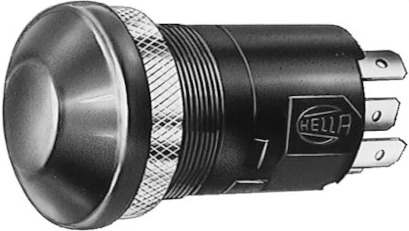 Hazard Flasher Switch - Push Type - Red 12V