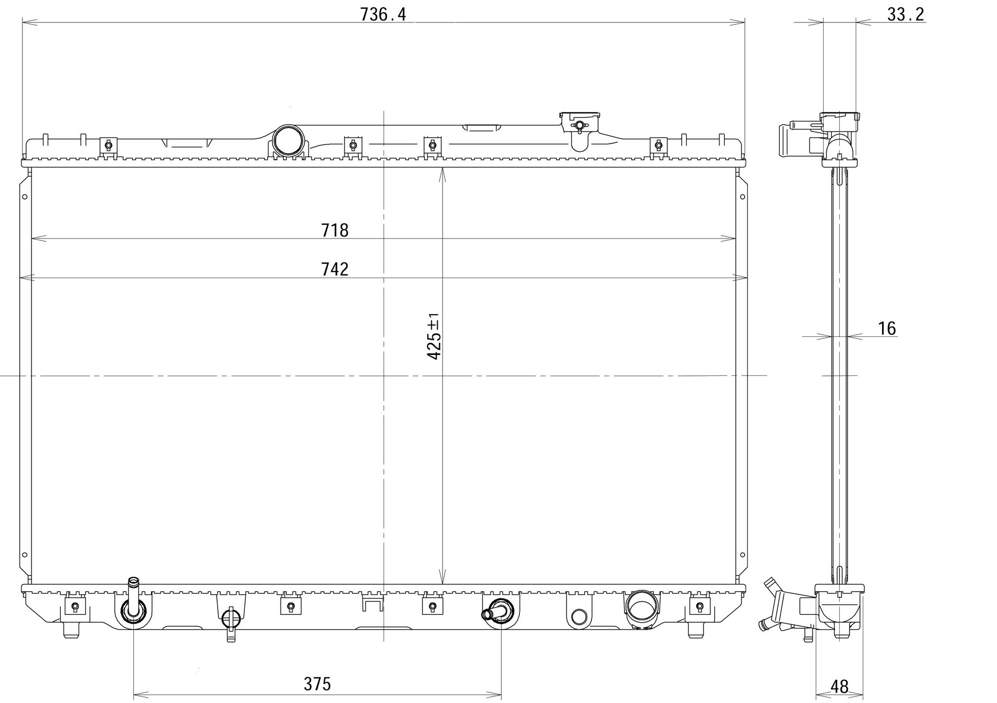 RAD. 88-91 HONDA CIVIC/CR