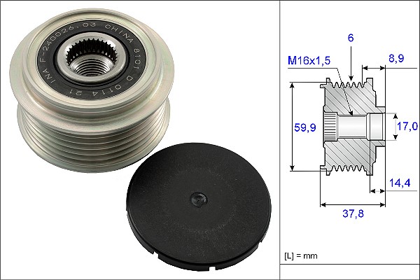 INA BDC FEAD overruning alternator pulley
