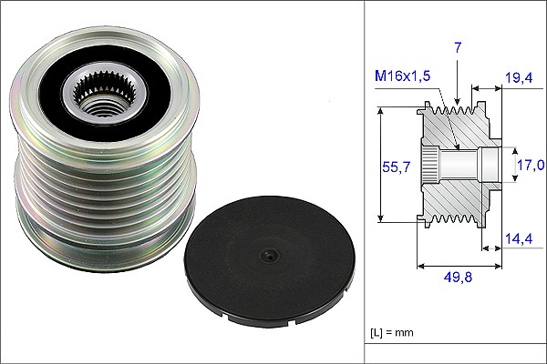 INA BDC FEAD overruning alternator pulley