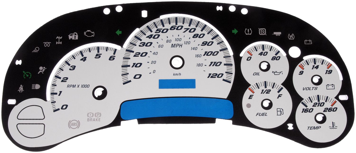 Instrument Cluster Upgrade Kit - White Without Transmission Temperature