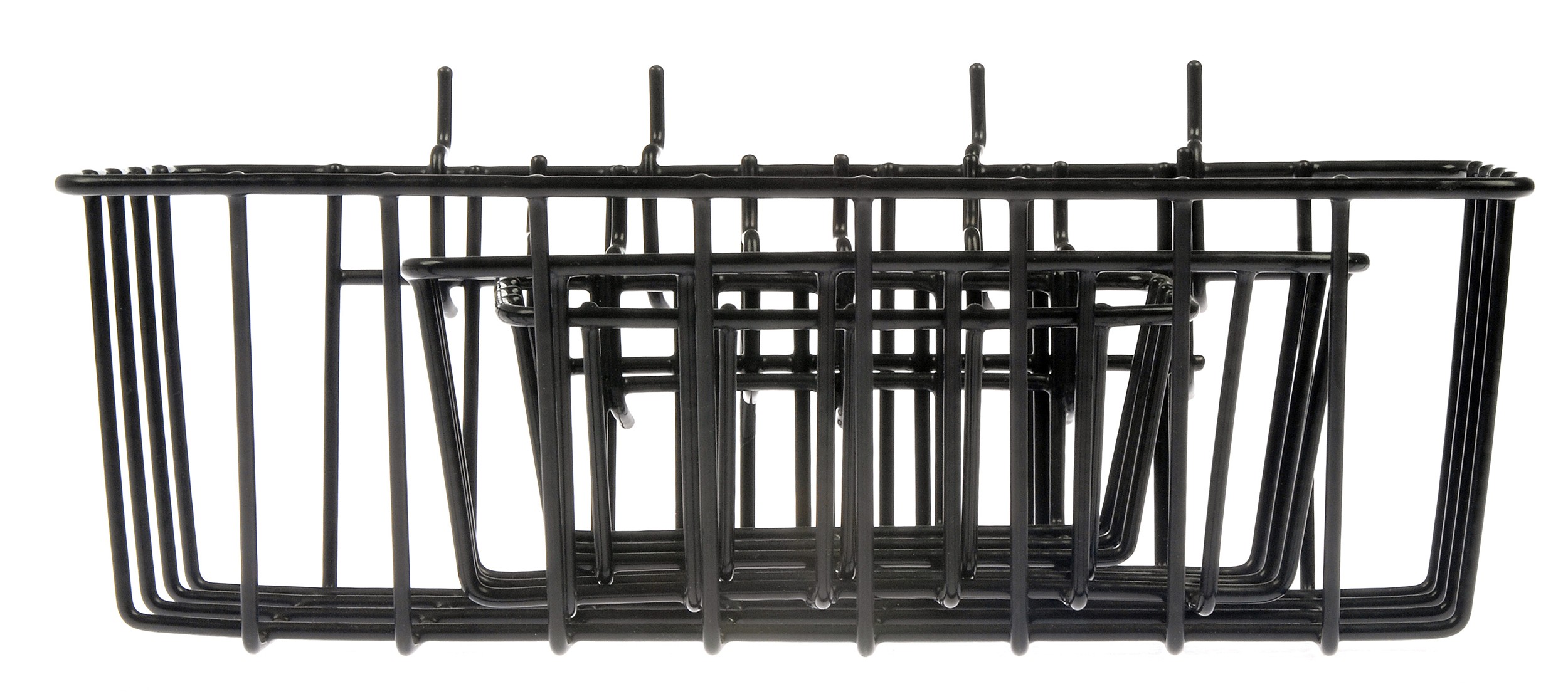 3-Piece Metal Wire Peg Board Baskets - Black