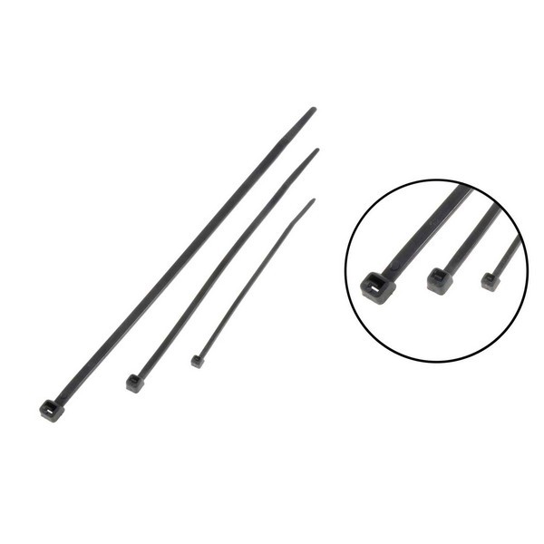 4,6,8 In. Black Wire Ties Canister