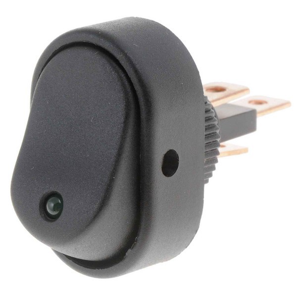 Black Body/Green LED Glow - Oval Style