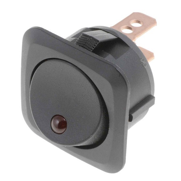 Black Body/Red LED Glow - Round Style