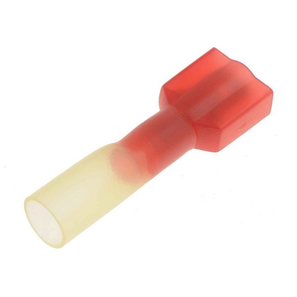 22-18 Gauge Male Insulated Disconnect Terminal, .250 In., 10 Pack, Red
