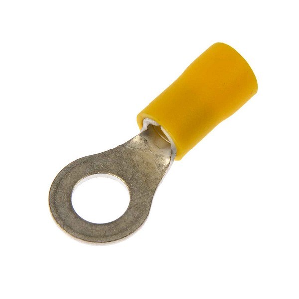 12-10 Gauge Ring Terminal, 1/4 In., Yellow